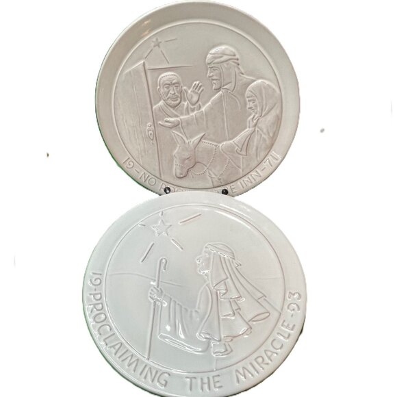 Frankoma Annual Christmas Story Plates 1971 1993 Religious Nativity Art Pottery - Picture 1 of 14